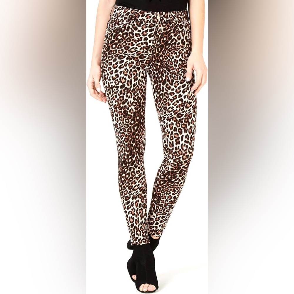 GUESS Women's Leopard Skinny Fit Jeans Spotted Bengal Rinse Wash Size 27